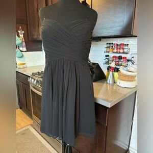 Cute flowy short, strapless black dress